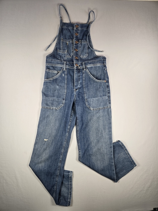 Pilcro Pants - Anthropologie Pilcro The Painters Denim Distressed Boho Overalls Size 27